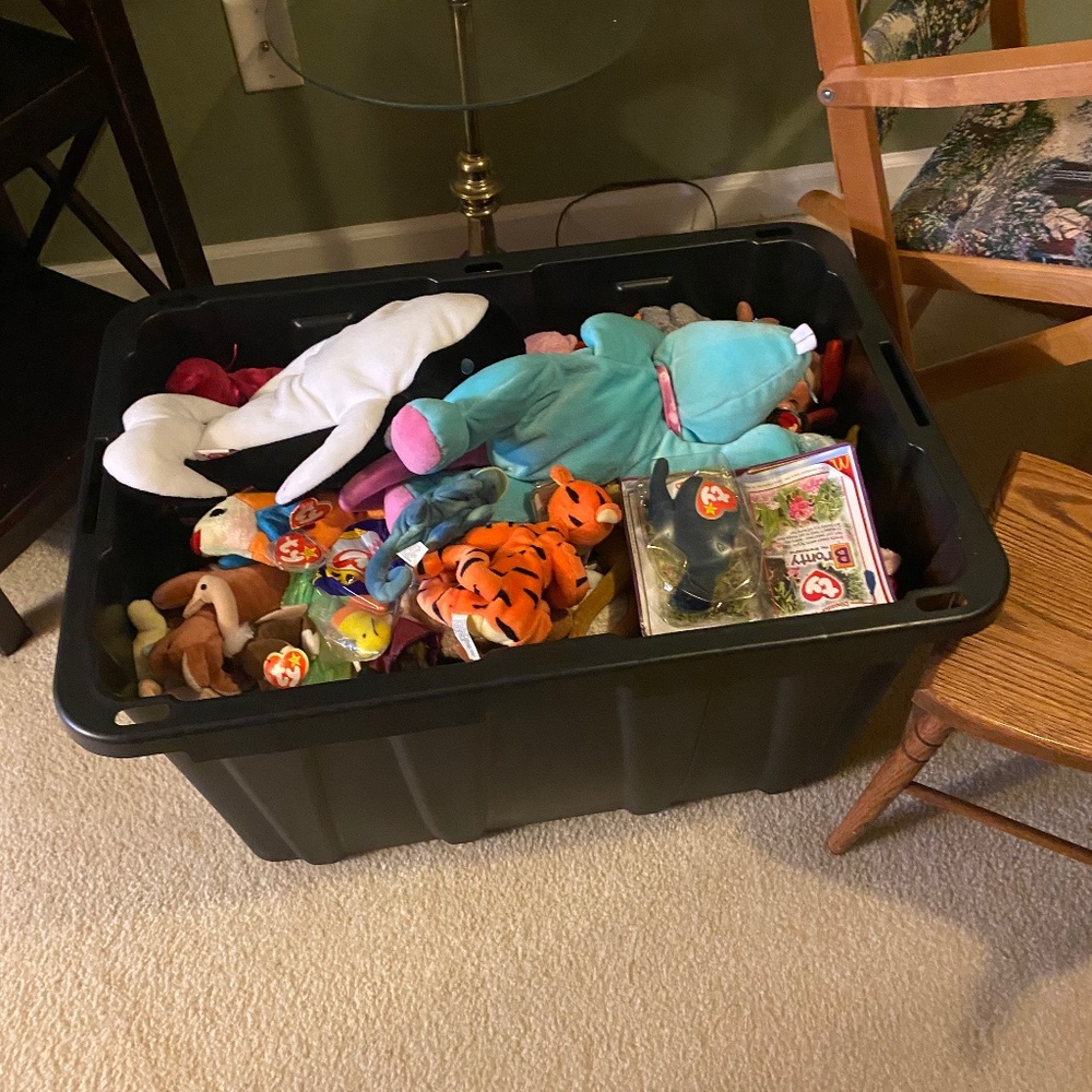 Tub of beanie babies